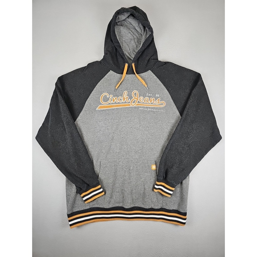 Cinch Jeans Hoodie Men's XL Gray‎ Pocket Casual Outdoor Embroidered Logo Outdoor